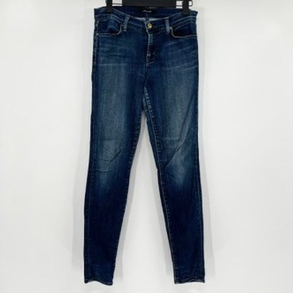 J Brand Super Skinny Jeans Womens 27 Blue Dark Wash Denim Stretch Fix